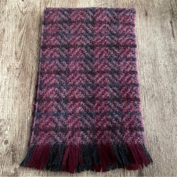 Plaid Shetland Wool Scarf - Picture 1 of 4